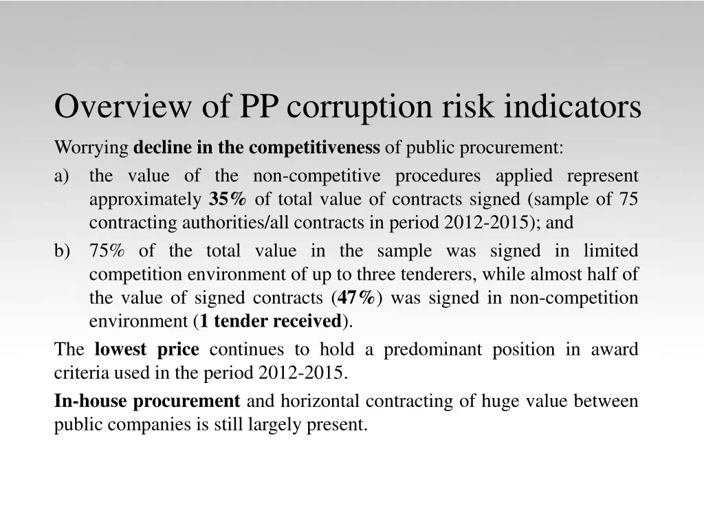 overview of pp corruption risk indicators