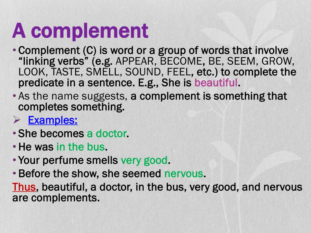 a complement a complement complement complement