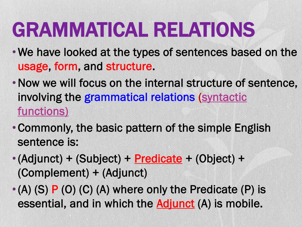 grammatical relations grammatical relations