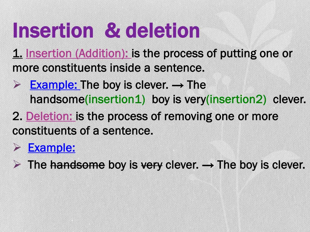 insertion insertion deletion deletion