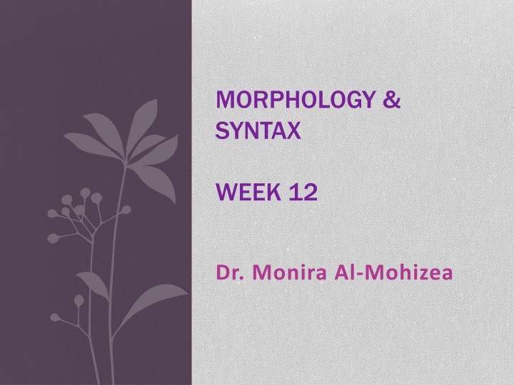 morphology syntax