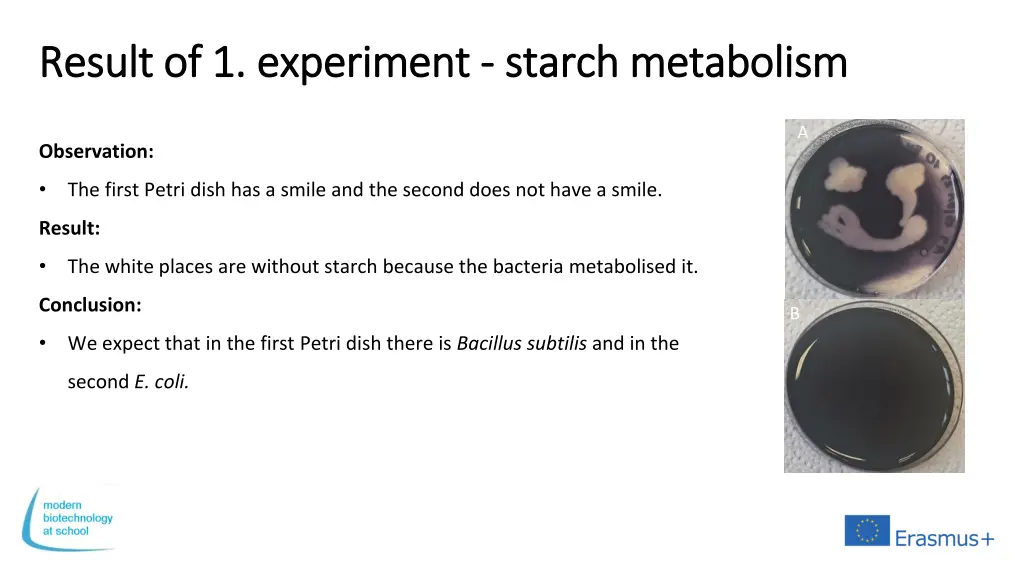 re result sult of 1 experiment of 1 experiment