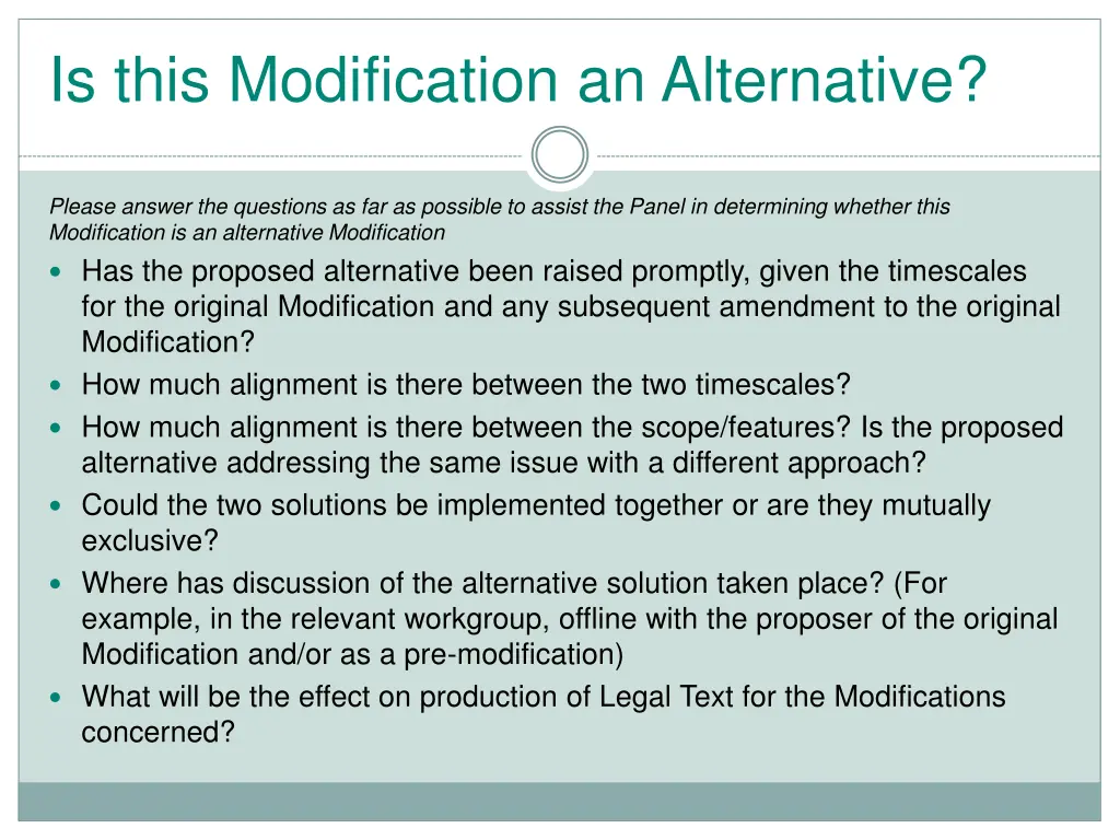 is this modification an alternative