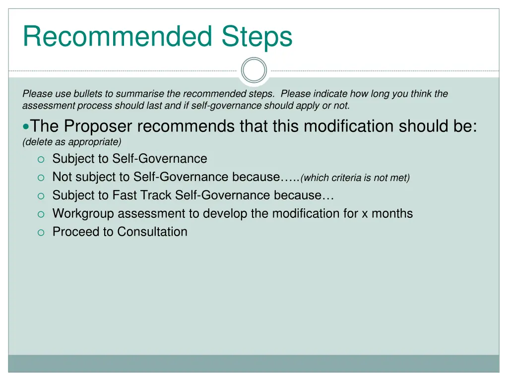 recommended steps