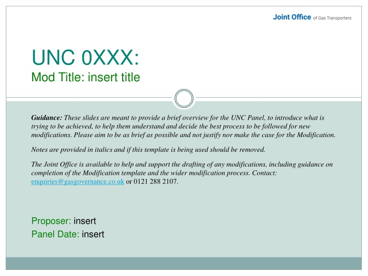 unc 0xxx mod title insert title