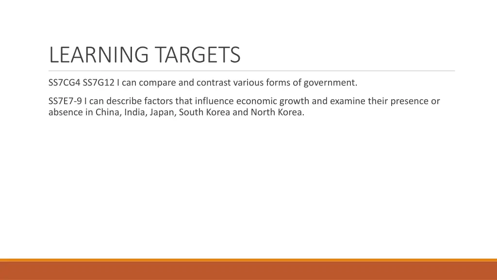 learning targets 1