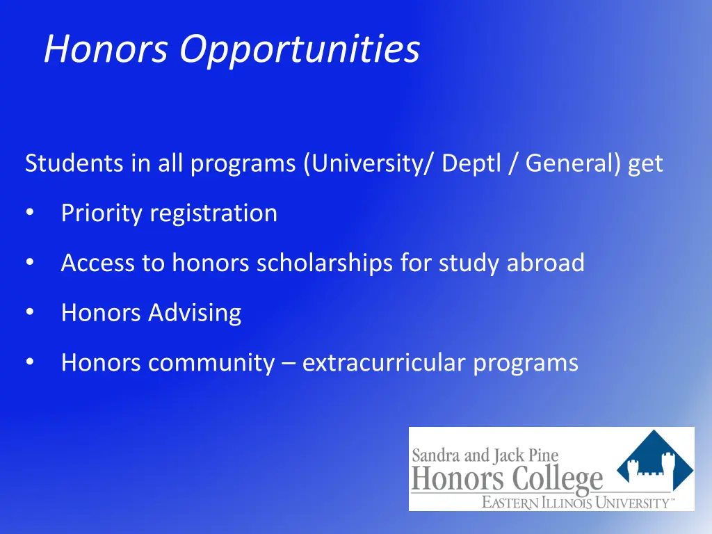 honors opportunities