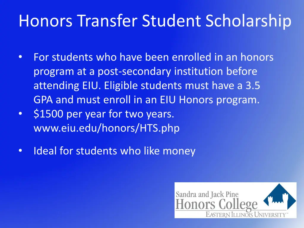 honors transfer student scholarship