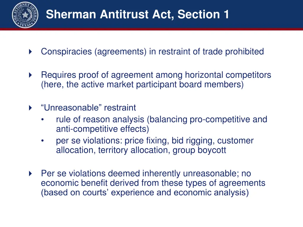 sherman antitrust act section 1