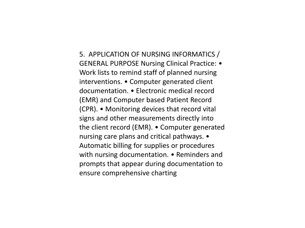 5 application of nursing informatics general