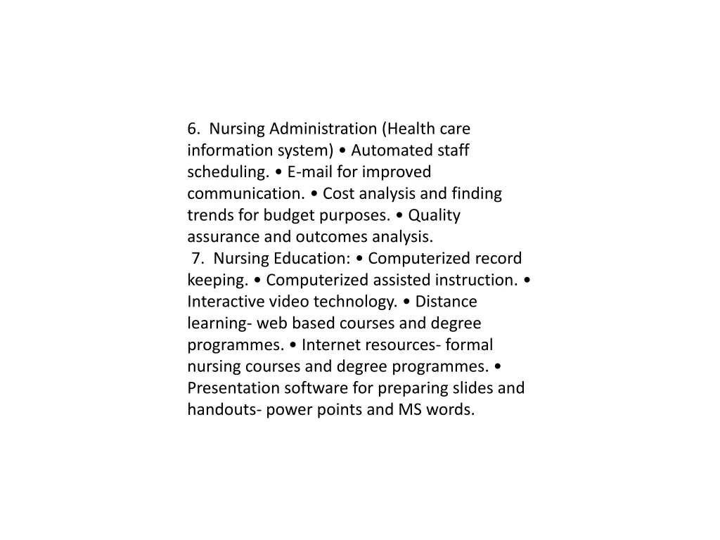 6 nursing administration health care information