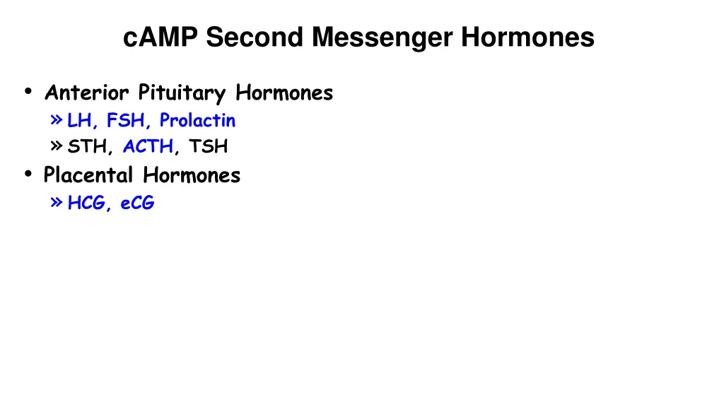 camp second messenger hormones