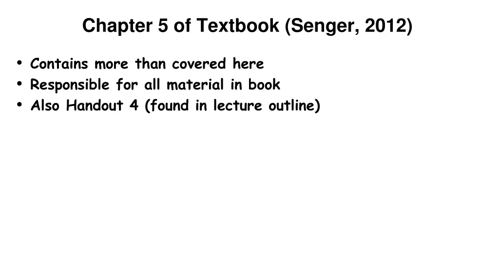 chapter 5 of textbook senger 2012