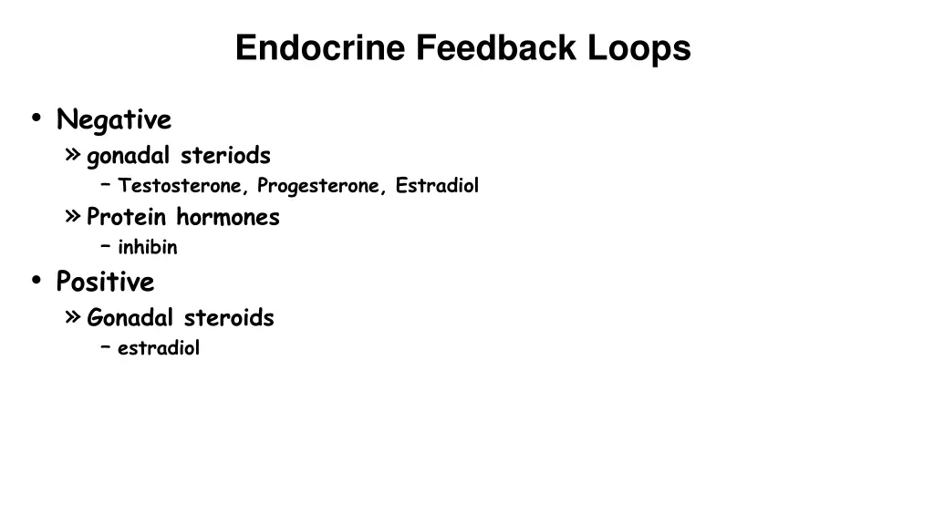 endocrine feedback loops