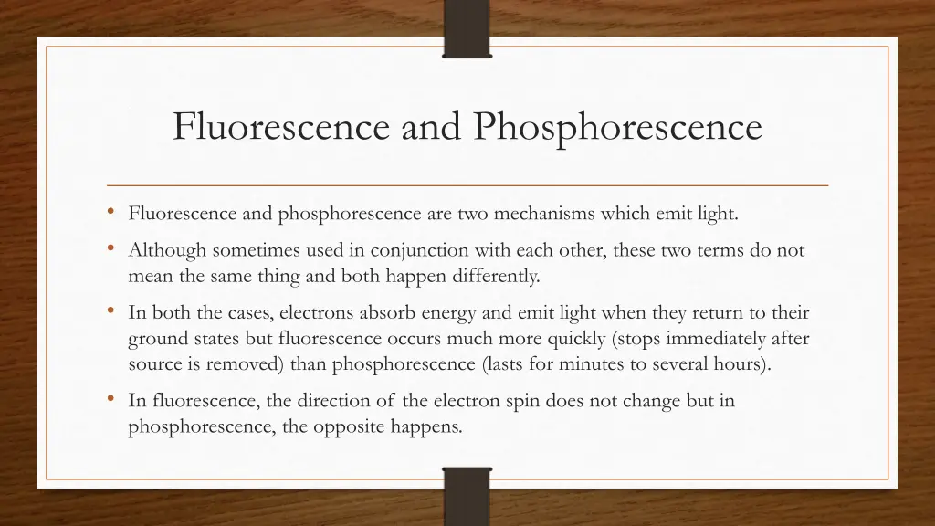 fluorescence and phosphorescence