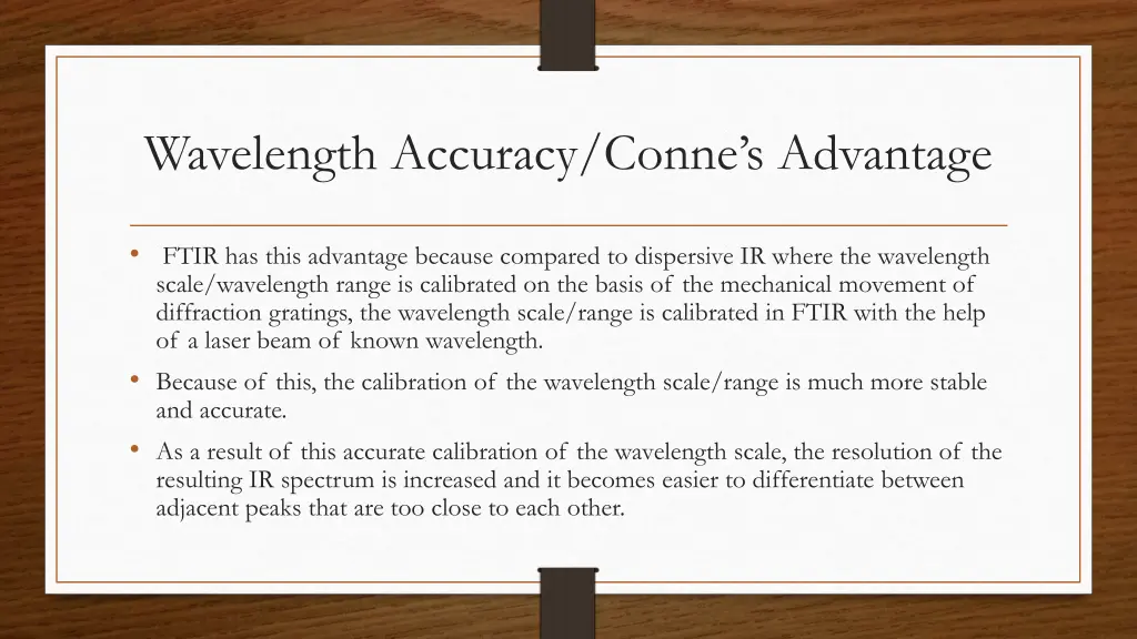 wavelength accuracy conne s advantage