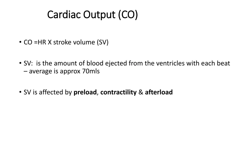 cardiac output co cardiac output co