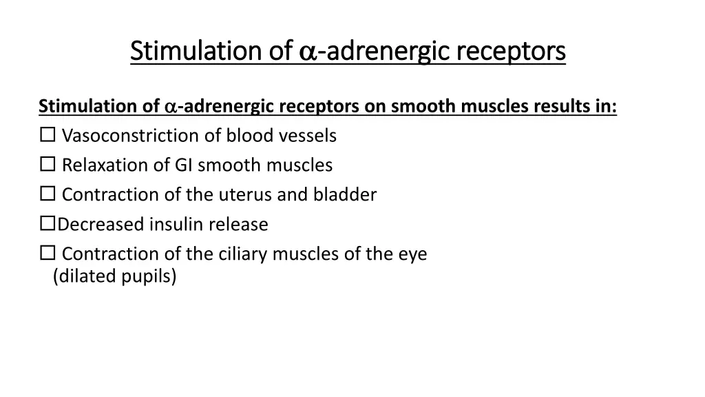 stimulation of stimulation of adrenergic