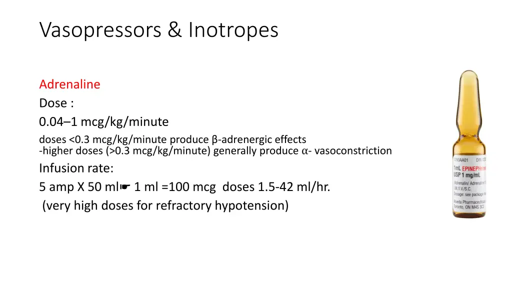 vasopressors inotropes