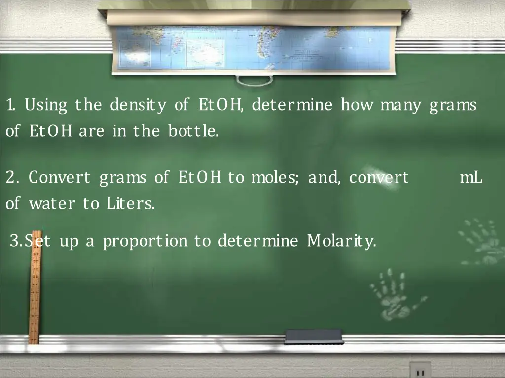 1 using the density of etoh determine how many
