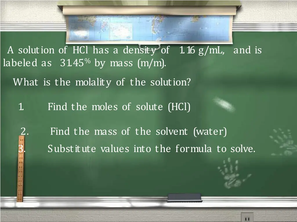 a solution of hcl has a density