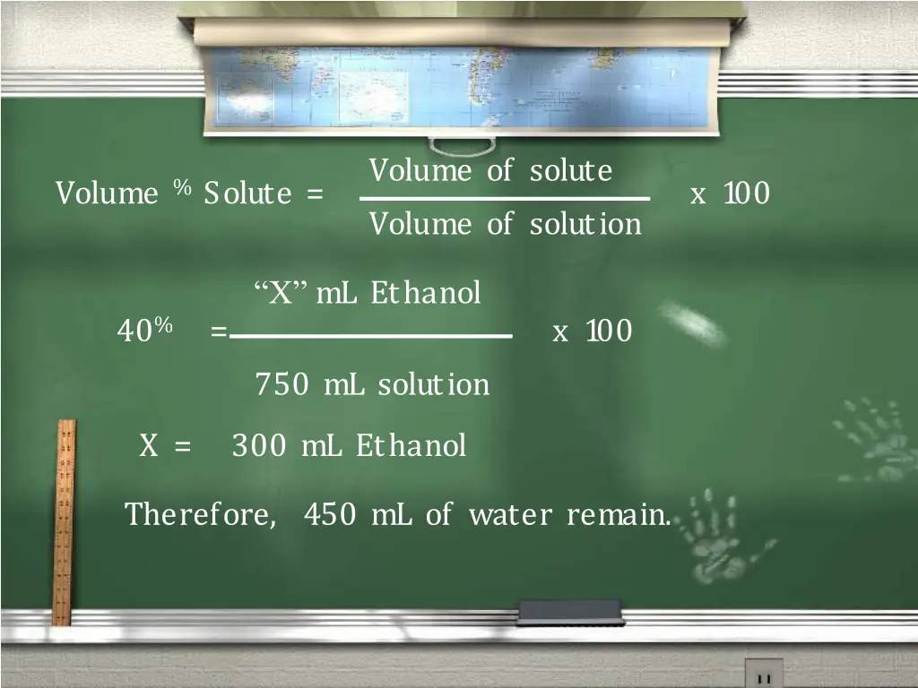 volume of solute volume of solution 1
