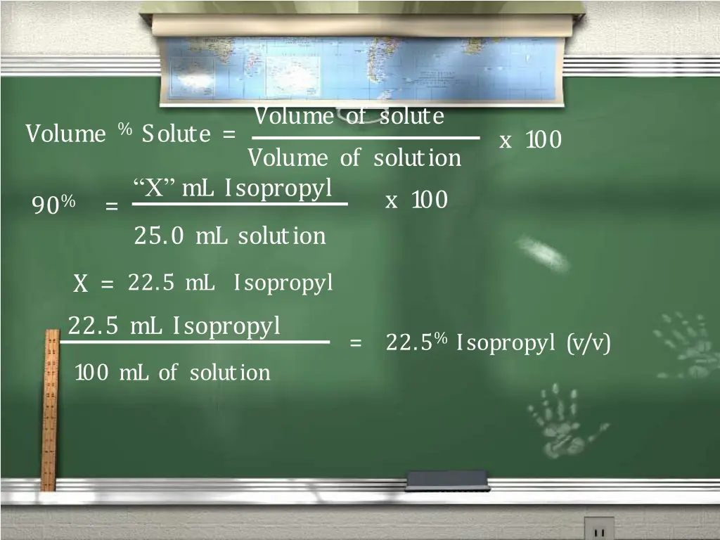 volume of solute volume of solution