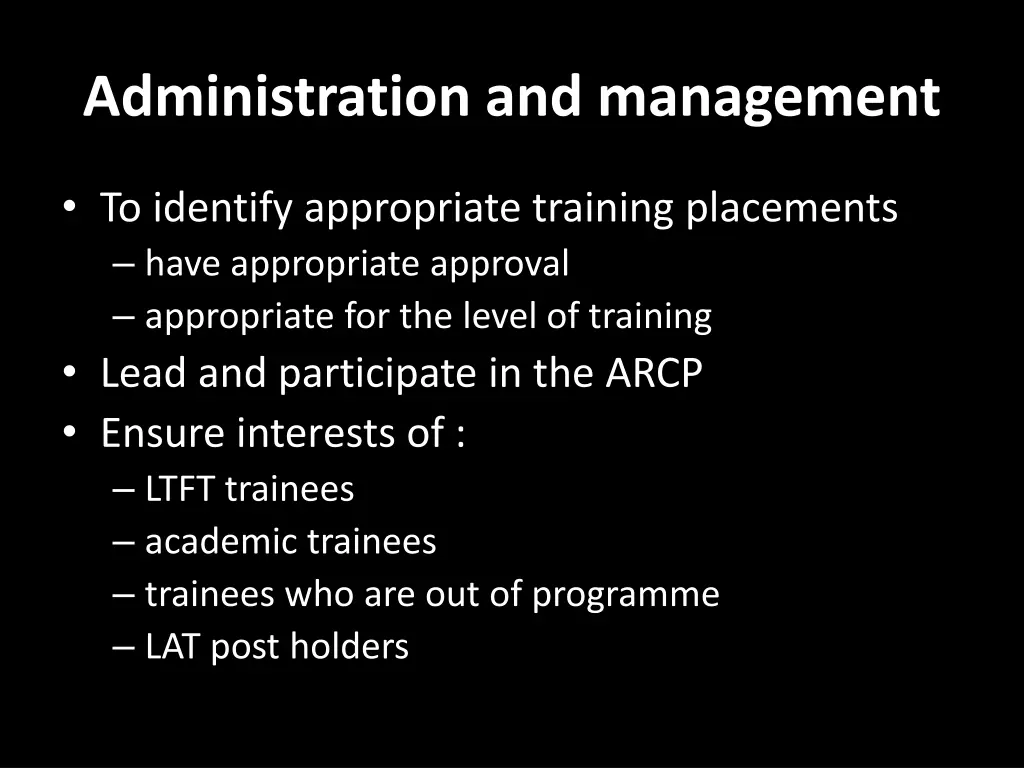 administration and management