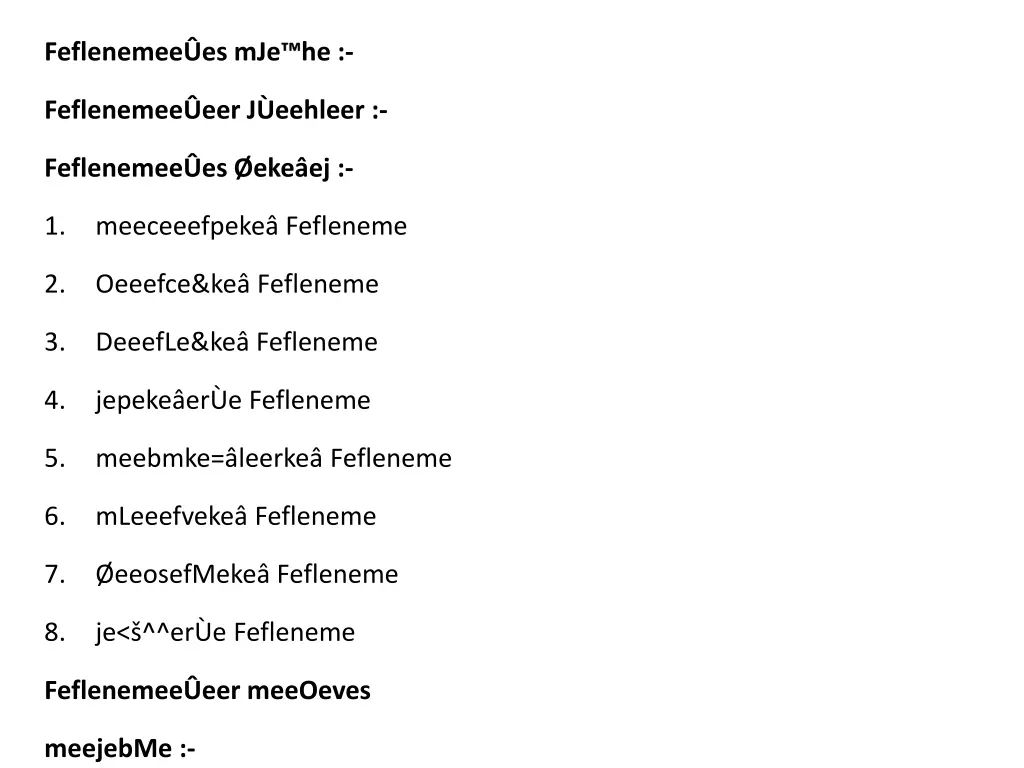 feflenemee es mje he