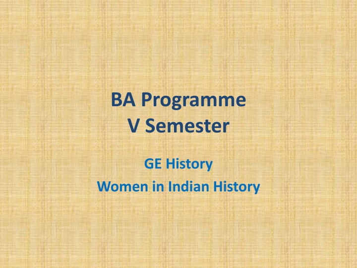 ba programme v semester