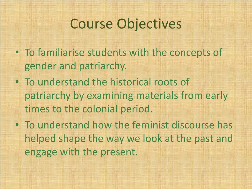 course objectives