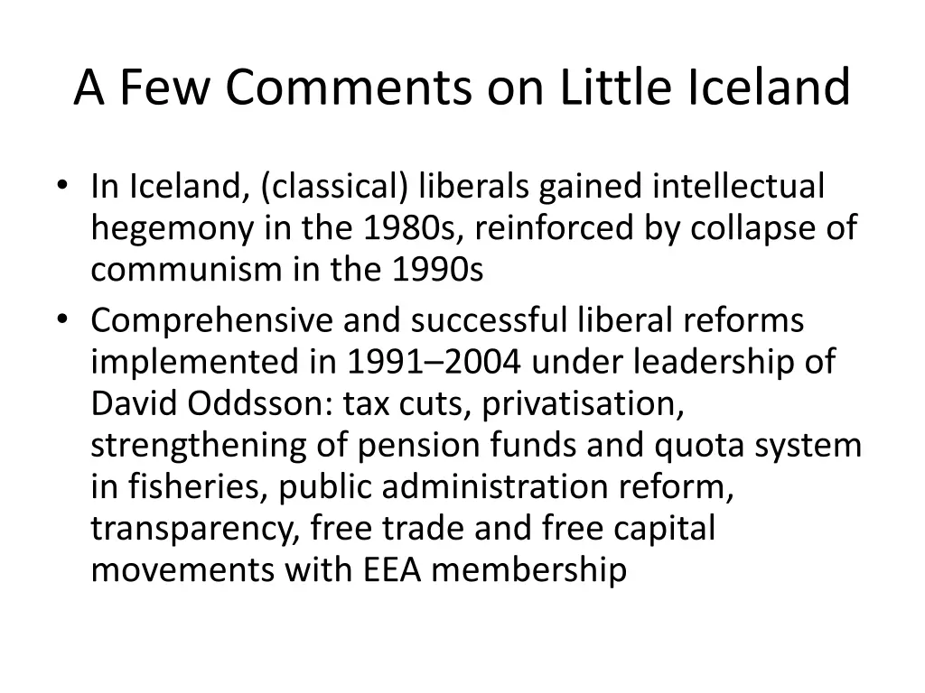 a few comments on little iceland
