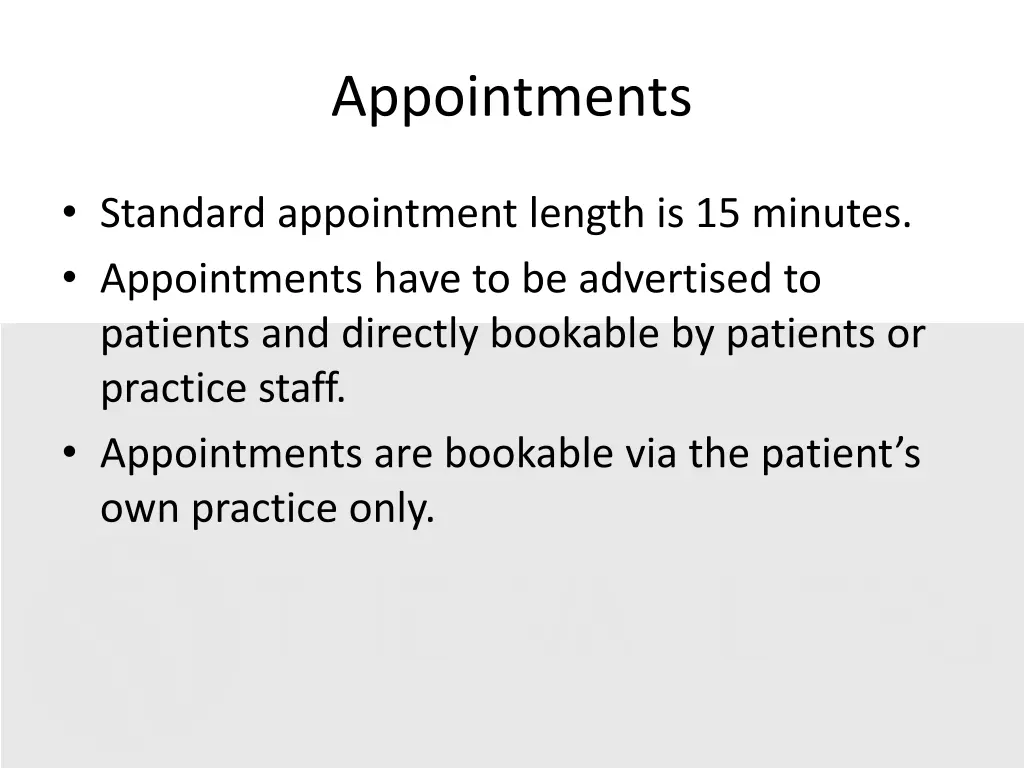 appointments