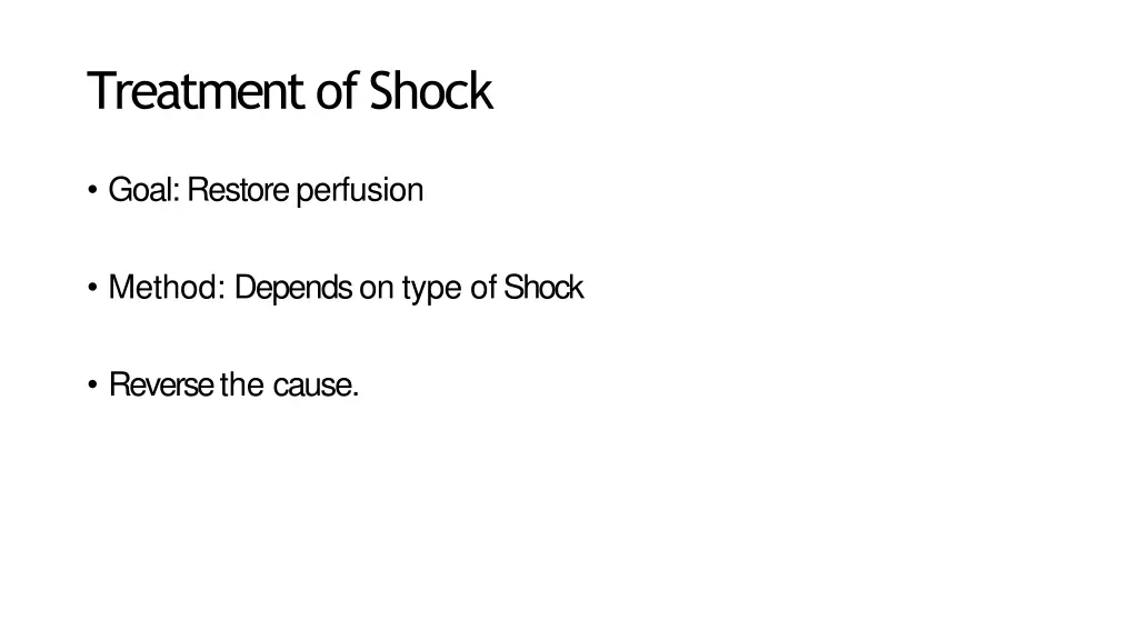 treatment ofshock
