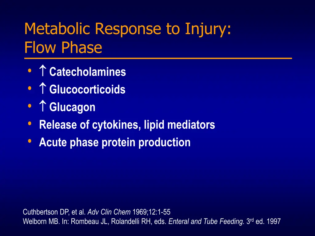 metabolic response to injury flow phase