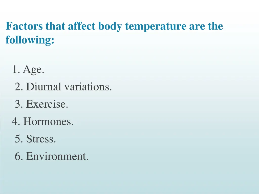 factors that affect body temperature