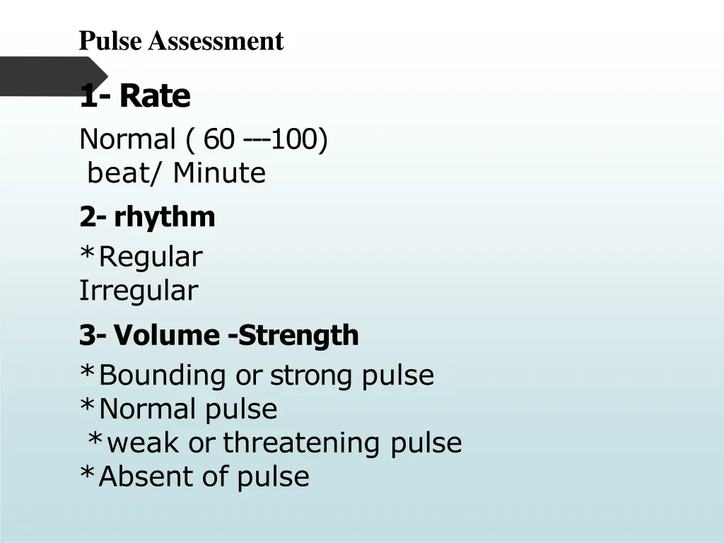 pulse assessment