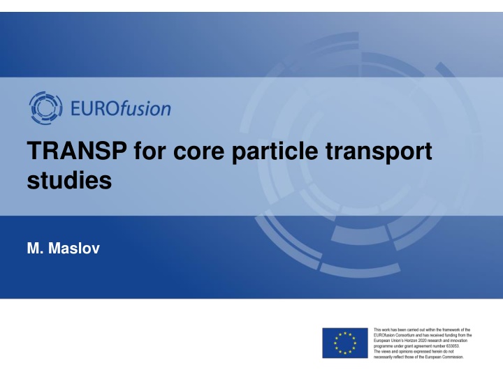 transp for core particle transport studies