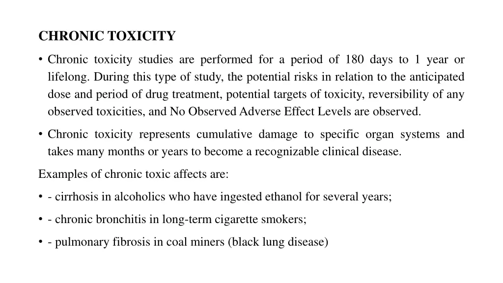 chronic toxicity