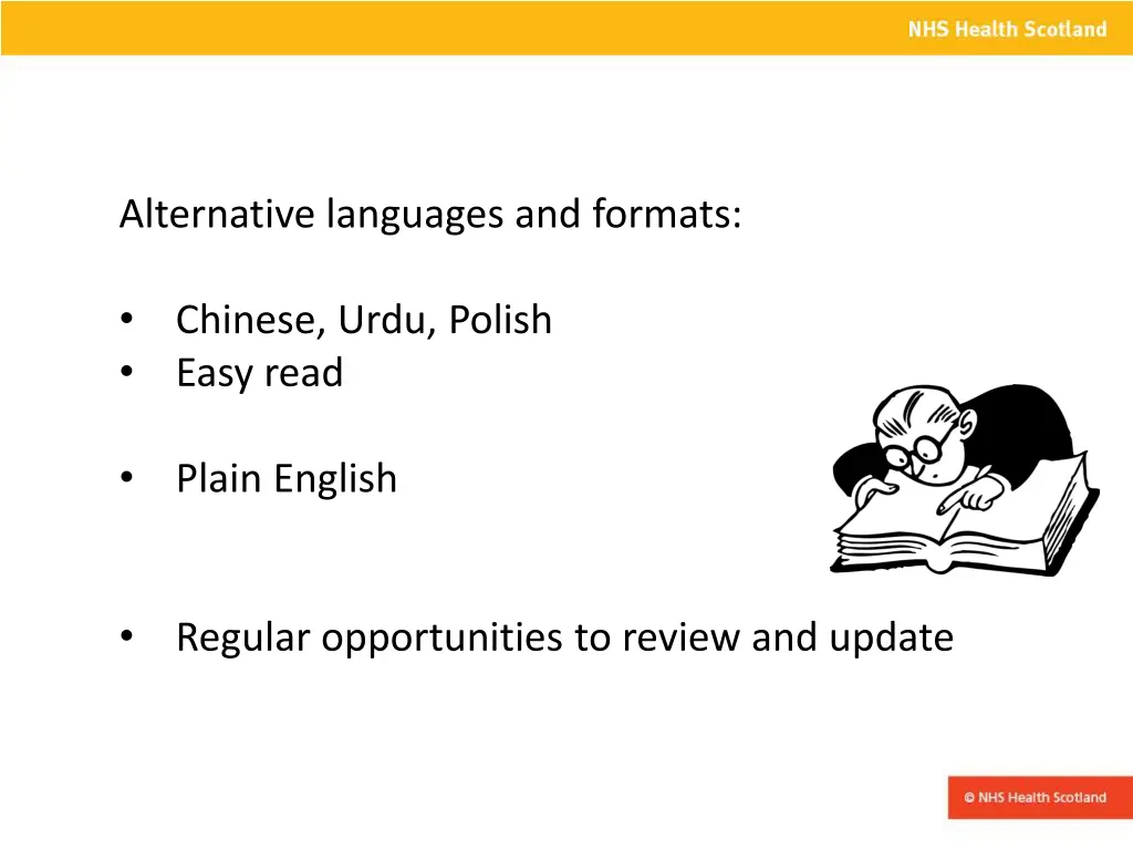 alternative languages and formats