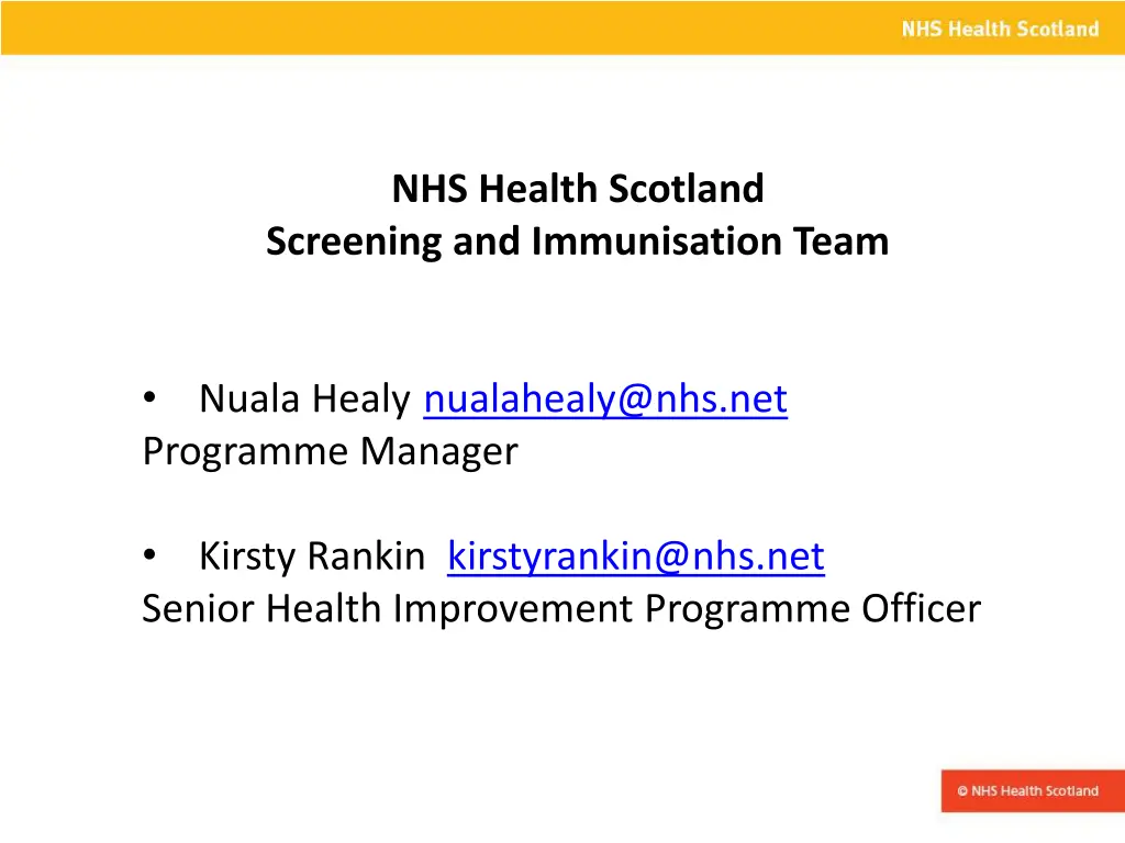 nhs health scotland screening and immunisation