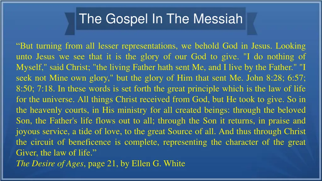 the gospel in the messiah 10