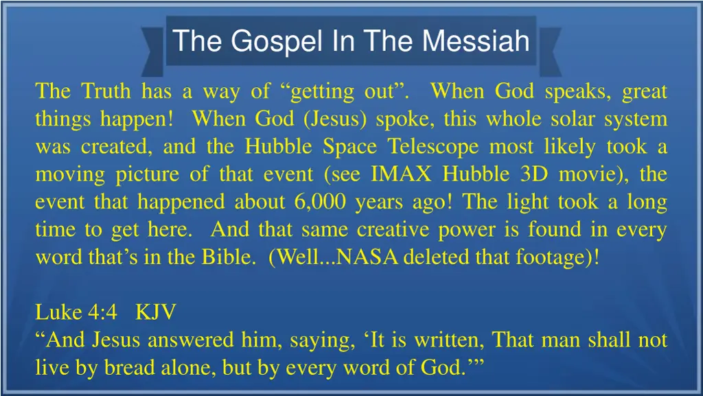the gospel in the messiah 13