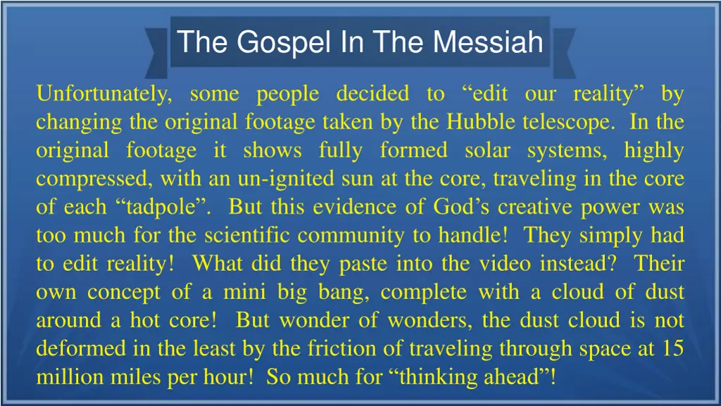 the gospel in the messiah 14