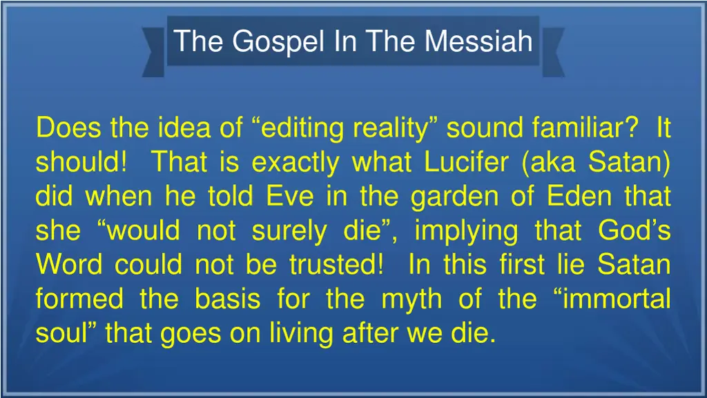 the gospel in the messiah 15