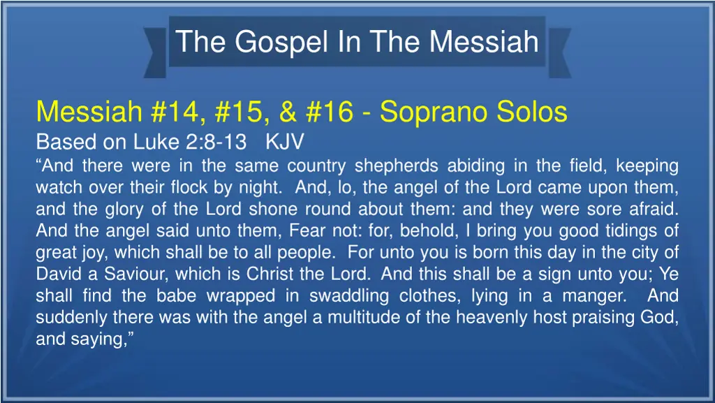 the gospel in the messiah 34