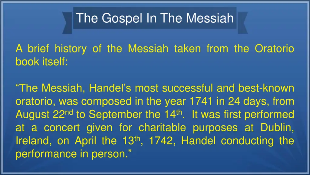 the gospel in the messiah 5