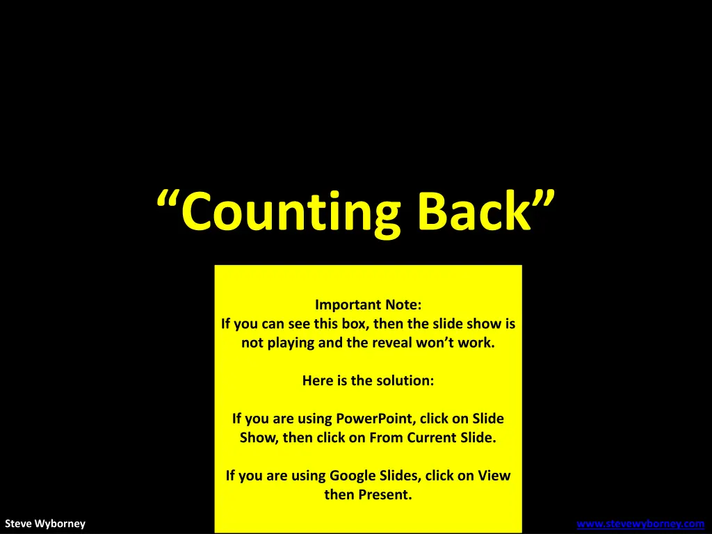 counting back 2