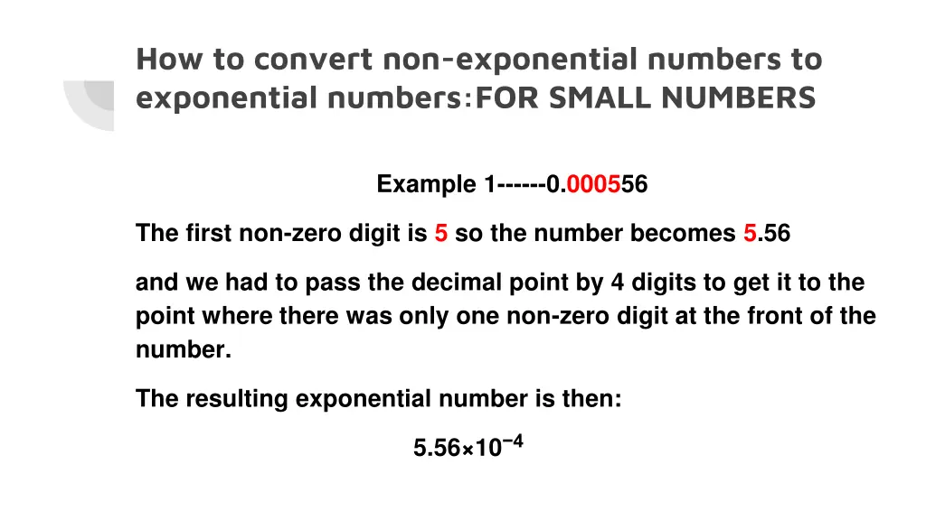how to convert non exponential numbers 1