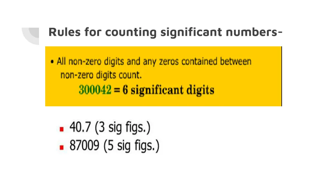 rules for counting significant numbers
